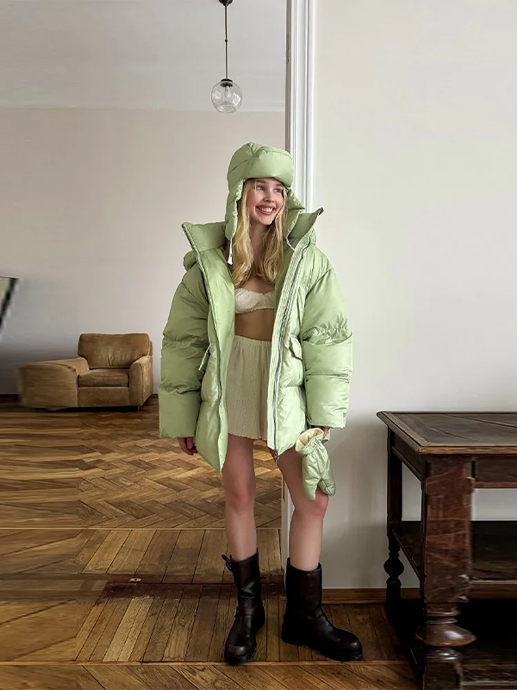 

Solid Women's Winter Padded Jacket Detachable Hoodie Long Sleeve Zipper Pockets Quilted Coat Fashion Female Outdoor Warm