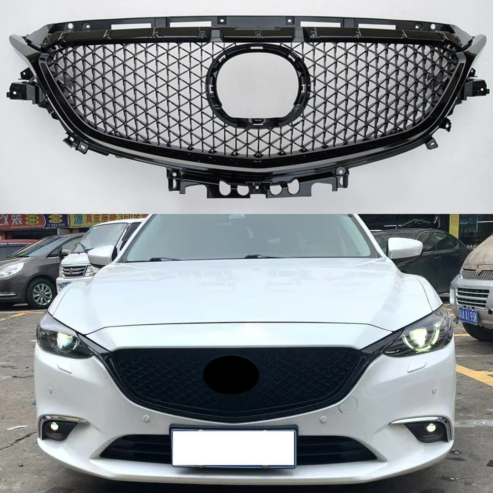 

ABS Diamond Star Grille Radiator Grill For Mazda 6 Atenza GJ GL 2017 2018 2019 Front Racing Grills Car Accessories