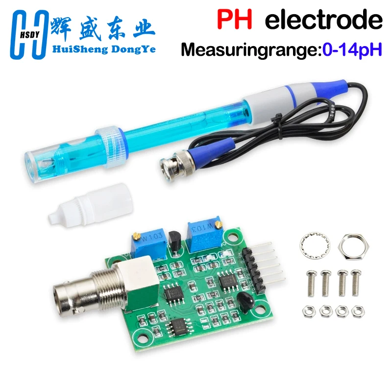 Liquid PH Value Detection Sensor Module Monitoring Control Board BNC PH Electrode Probe For Arduino