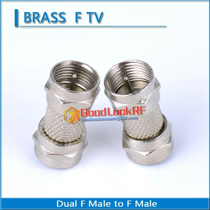 

Dual F Male to F Male plug RF Video Coaxial Connector for TV-Tuner Antenna