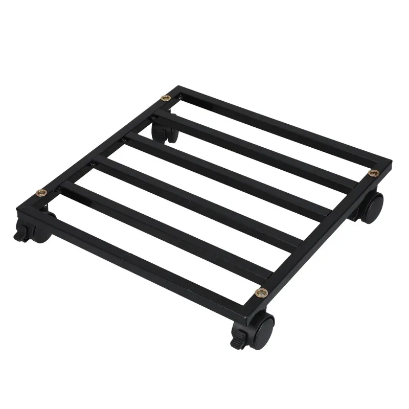 Wrought Iron Plant Stand with Wheels for Heavy Potted Plants Corrosion Resistant Mobile Flower Pot Holder  Indoor