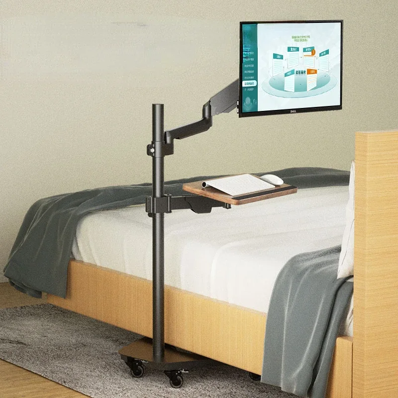 

Lying and watching bedside monitor floor-standing bracket moving lazy computer desk suspension mechanical arm