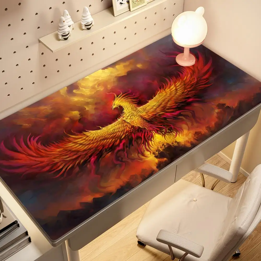 

Коврик для мыши Fire Phoenix, художественные коврики для стола, офисный ковер, коврик для стола, коврик для мыши, черный большой коврик для мыши, резиновый коврик для компьютерного стола