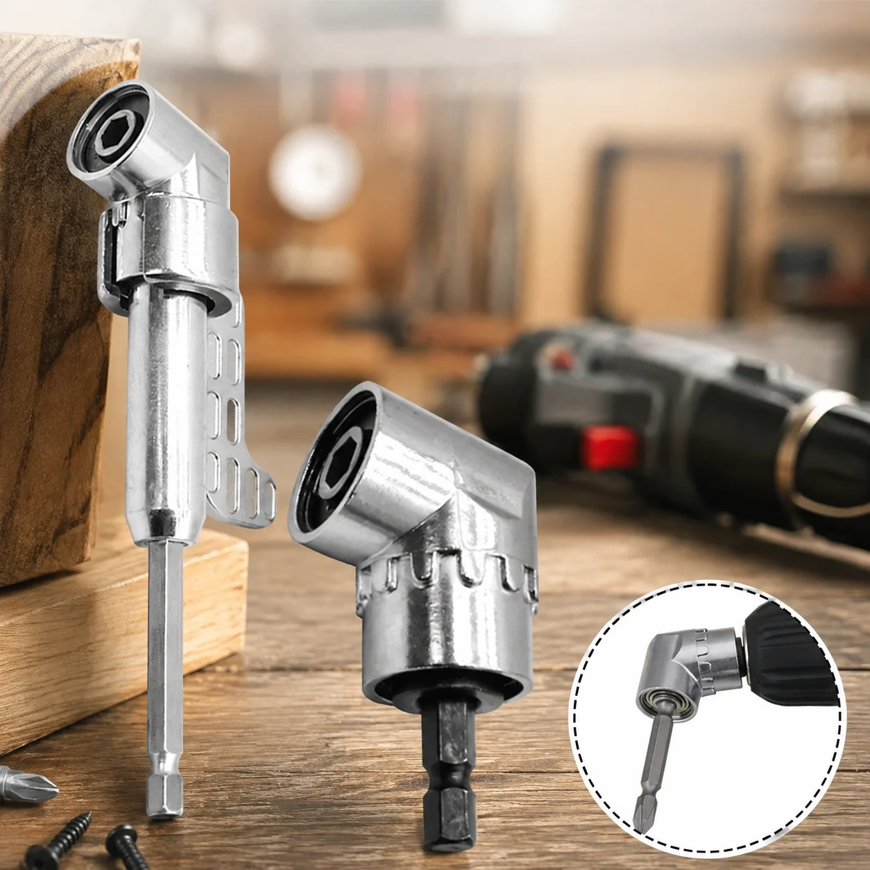 105 Degree Right Angle Drill Adapter 1/4 Hex Shank Screwdriver Bit Holder Power Extension Socket Driver Hand Tools