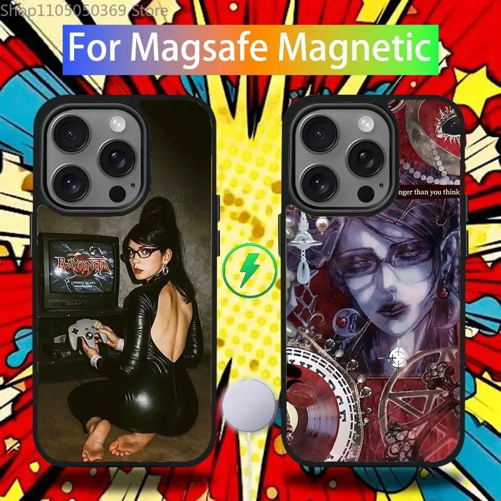 

B-Bayonetta Phone Case For iPhone 17,16,15,14,13,12,11,Pro,Max,Plus,Mini,SE4,E Magnetic Magsafe Wireless Charging