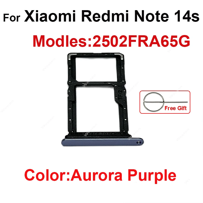 For Xiaomi Redmi Note 14 Note 14s 14 Pro Note 14 Pro+ Plus 5G Sim Card Reader SIM Card Slot Holder Repair Replacement Parts
