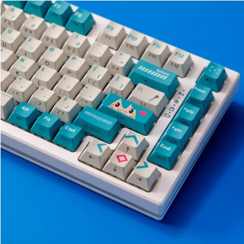 136 keys Original factory height Hatsune side engraving Transparent PBT material Thermal sublimation keycap Suitable for mechani