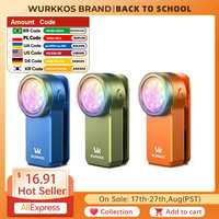 Wurkkos HD03 Clip Light 680LM USB C Rechargeable Pocket Flashlight Mini Spotlight/Flooglight Portable EDC RGB Torch with Magnet