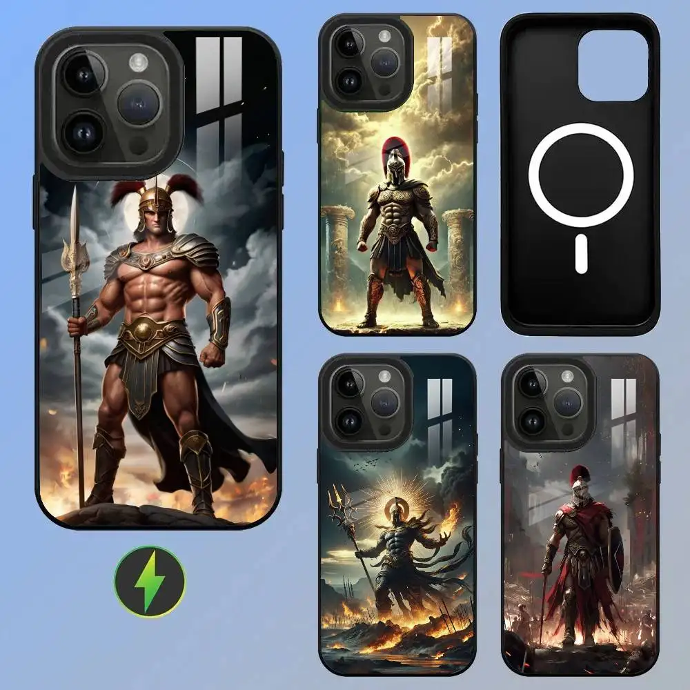 Ares Wireless Charging Glass Texture Printed Phone Case For iPhone 11/12/13/14/15/16/17 Plus, Pro, Pro Max & Air