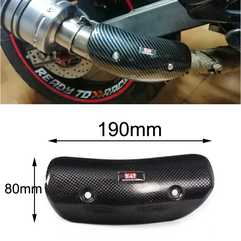 Universal Motorcycle Pit Cafe Racer Exhaust screen Pipe Carbon Fiber Protector Heat Shield Cover Guard Anti-Scalding Cover