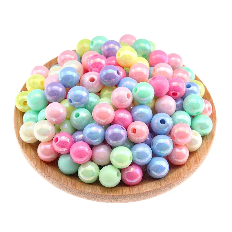 

50-400Pcs Candy Color Acrylic Round Beads 6-12mm Spacer Balls For Jewelry Making Diy Decorative Clothing Handmade Accessories