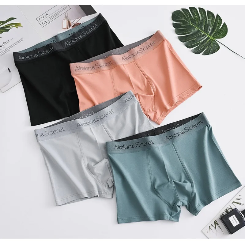 3/4Pcs Men\'s Underwear Hombre Panties Boxershorts Comfortable Breathable Pure cotton graphene Underwear Sexy Boxer Shorts