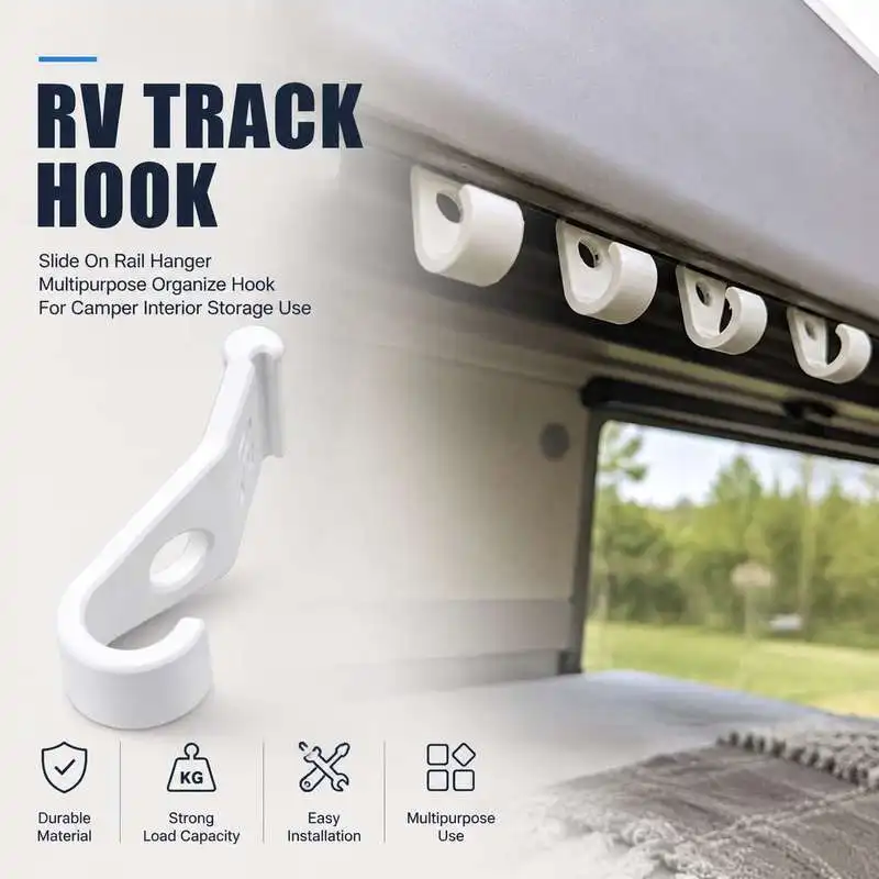 RV Track Hook Slide On Rail Hanger Multipurpose Organize Hook For Camper Interior Storage Use
