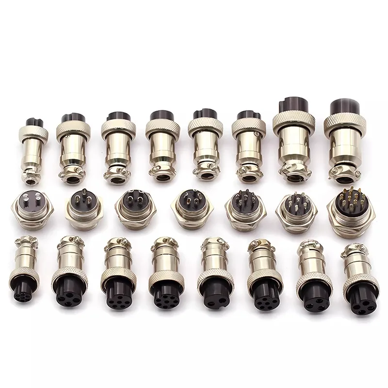 2PCS GX12 GX16 GX20 2 3 4 5 6 7 8 9 10 12 14 15 Pin Male Female Lc Cable Aviator Aviation Circular Connector Plug Socket