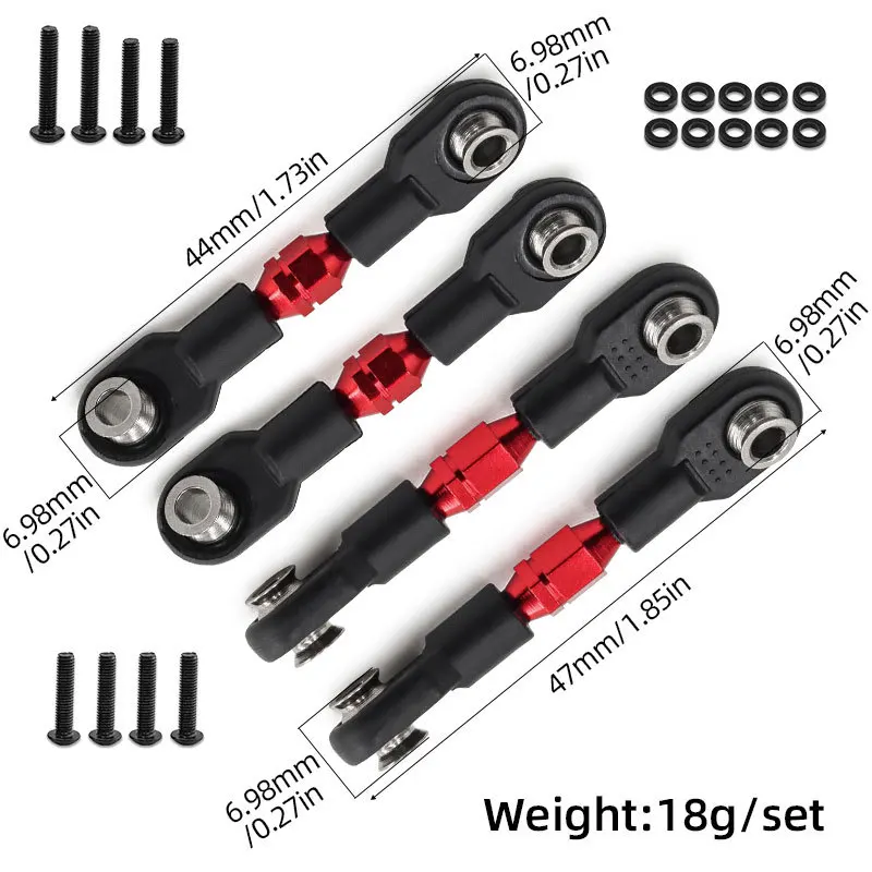 4pcs Aluminum Alloy Adjustable Turnbuckles for 1/10 TRAXXAS 4-TEC DRIFT FORD MUSTANG #8348 #10542 RC Car Upgrade Parts