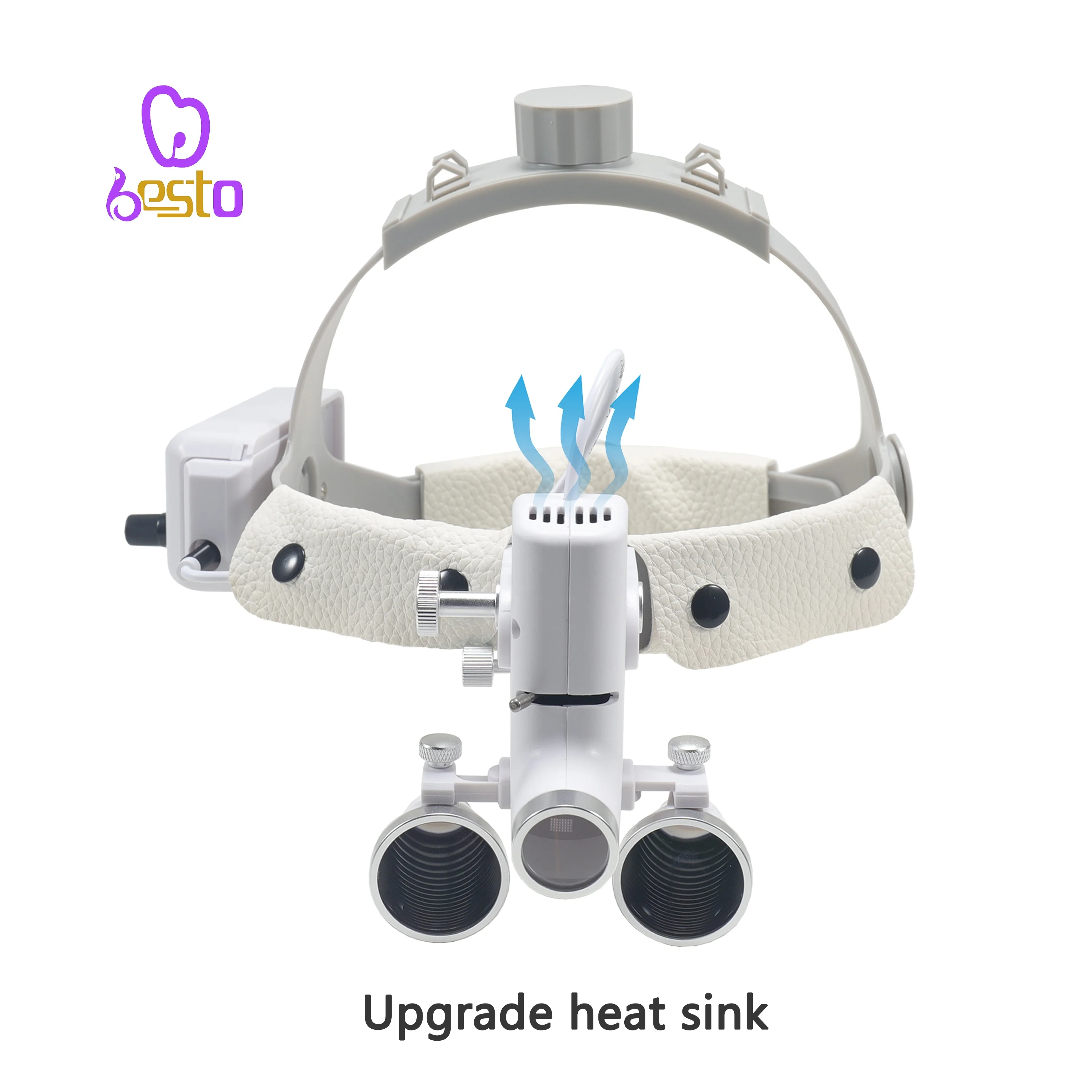 2.5/3.5X Lampada Distanza di lavoro 320mm-420mm Fascia regolabile 5W Dentista Chirurgico Faro Dentale LED Faro Lenti di ingrandimento binoculari