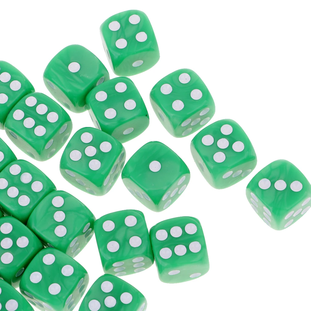 50Piece/Set D6 Dice Set Round Corner Dice 16mm Board Game Dice for Party Role Playing Table Game Props