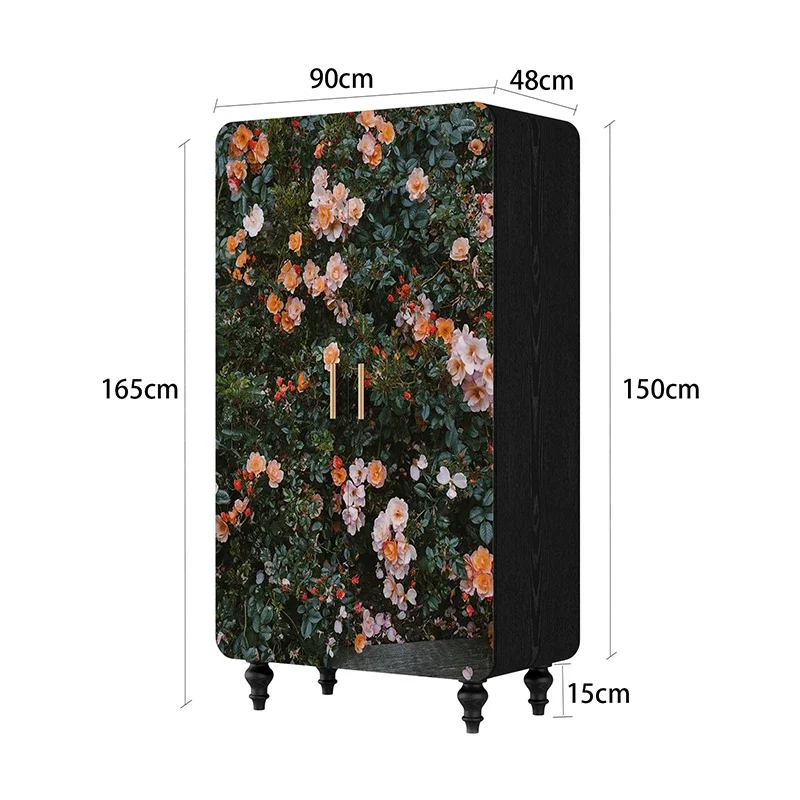 X Opposite Door Solid Wood Hanging Wardrobe Custom Living Room Bedroom Bedside Storage Locker