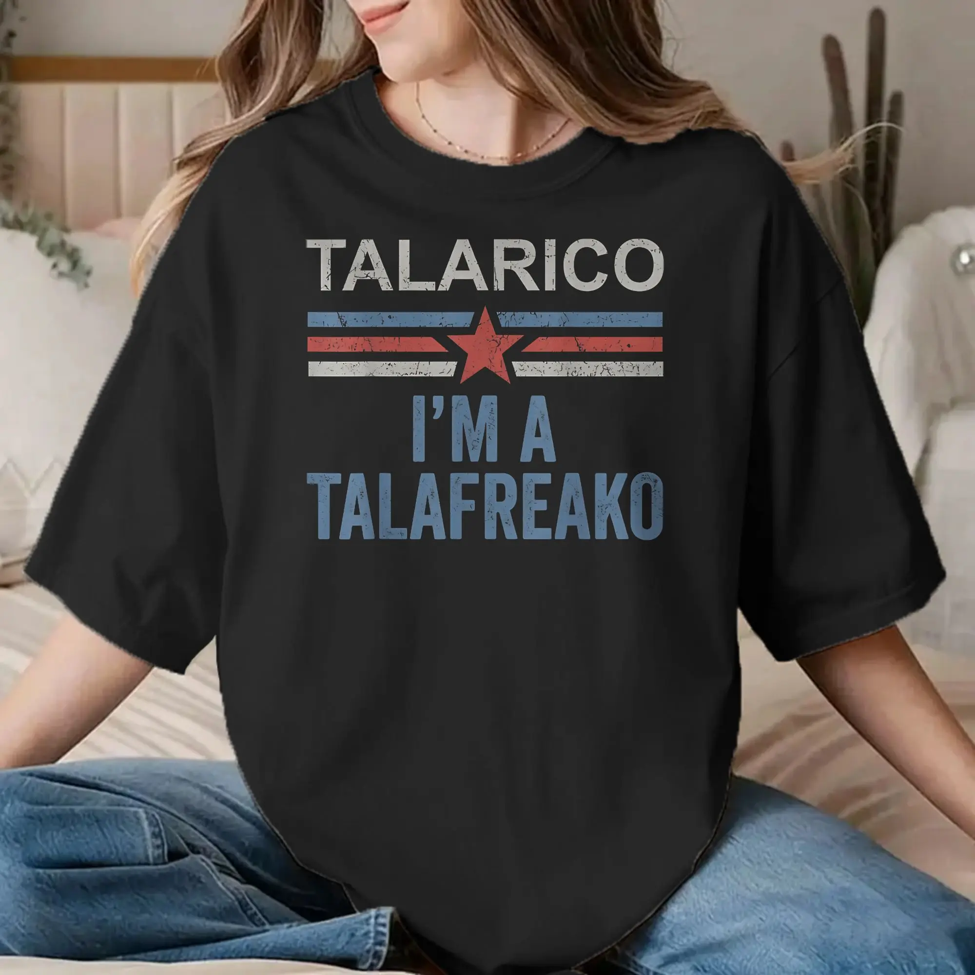 Sou uma camiseta Talafreako para homens e mulheres, com um design humorístico, feita 100% de algodão, com gola redonda, manga curta e disponível em ta