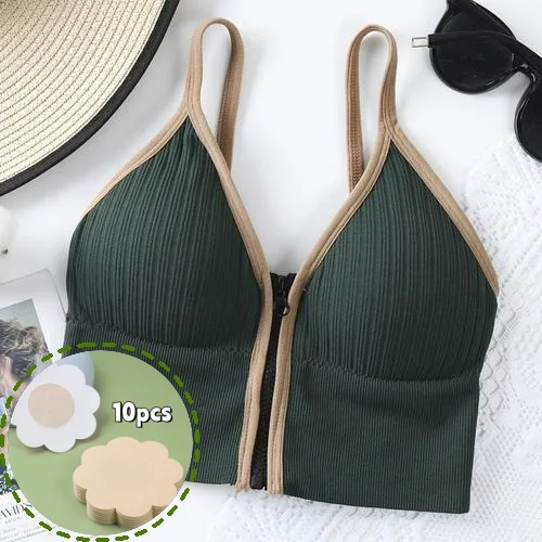 

Women Sports Bras White Breathable Top Tight Crop Top Yoga Vest Front Zipper Plus Size Shockproof Gym Fitness Athletic Brassiere