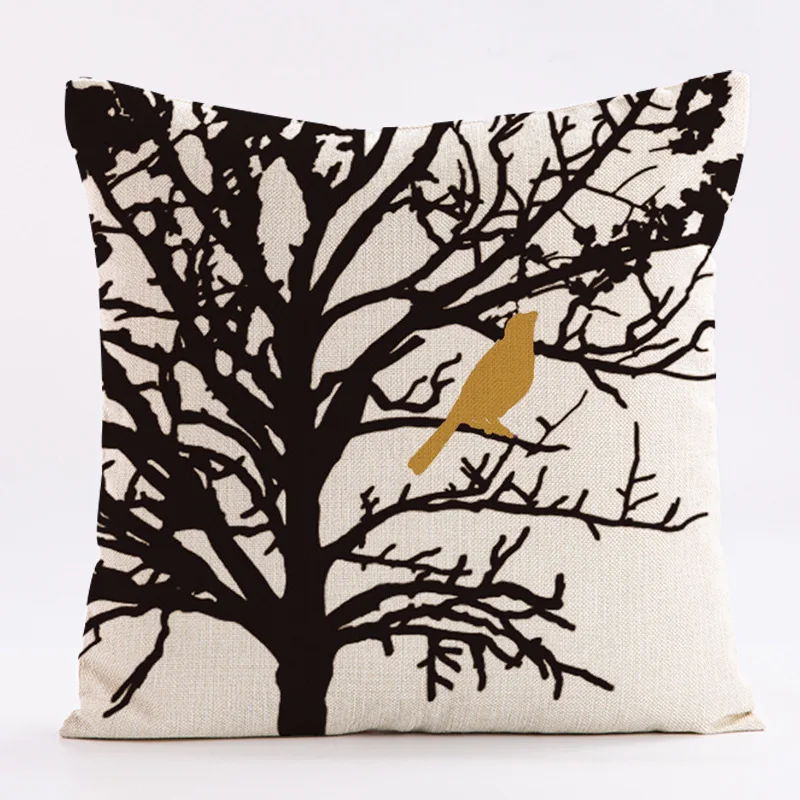 غطاء وسادة بنمط مخطط على شكل زهرة وطيور مع طباعة قطيفة قصيرة لتزيين أريكة غرفة المعيشة #2