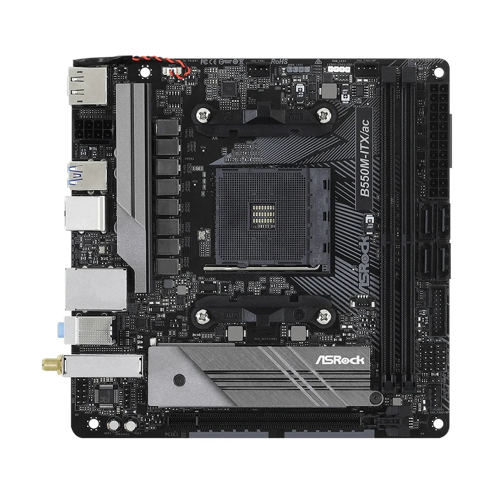 اللوحة الأم ASRock B550M-ITX/AC تدعم Ryzen 5 5600 5600G R7 5700X 5800X3D CPU DDR4 4733MHz 64GB M.2 NVME AMD B550 PCIe 4.0
