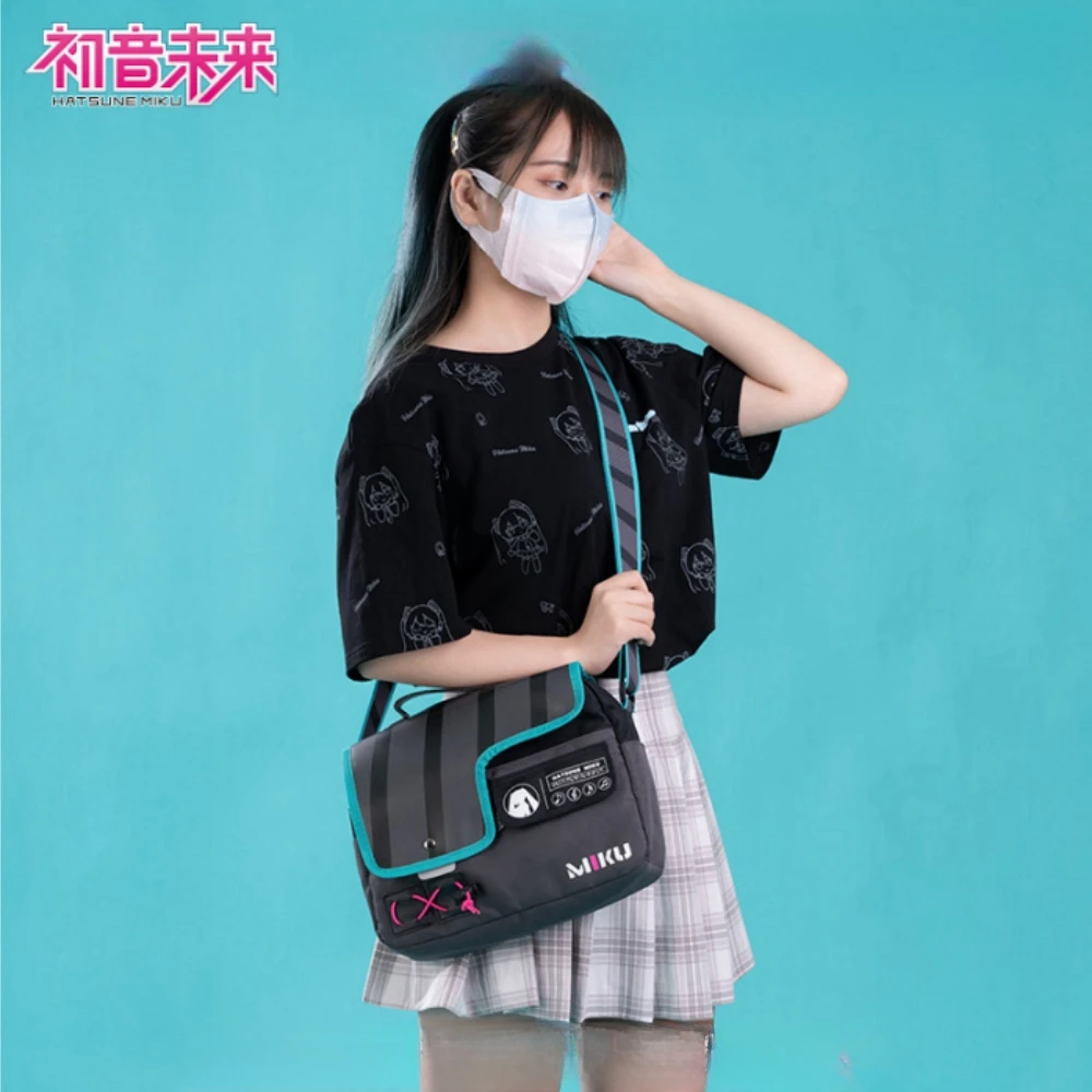 Hatsune Miku Peripheral Functional Symphony Crossbody miku Printed Magnetic Buckle Tote Slanting Shoulder Bag