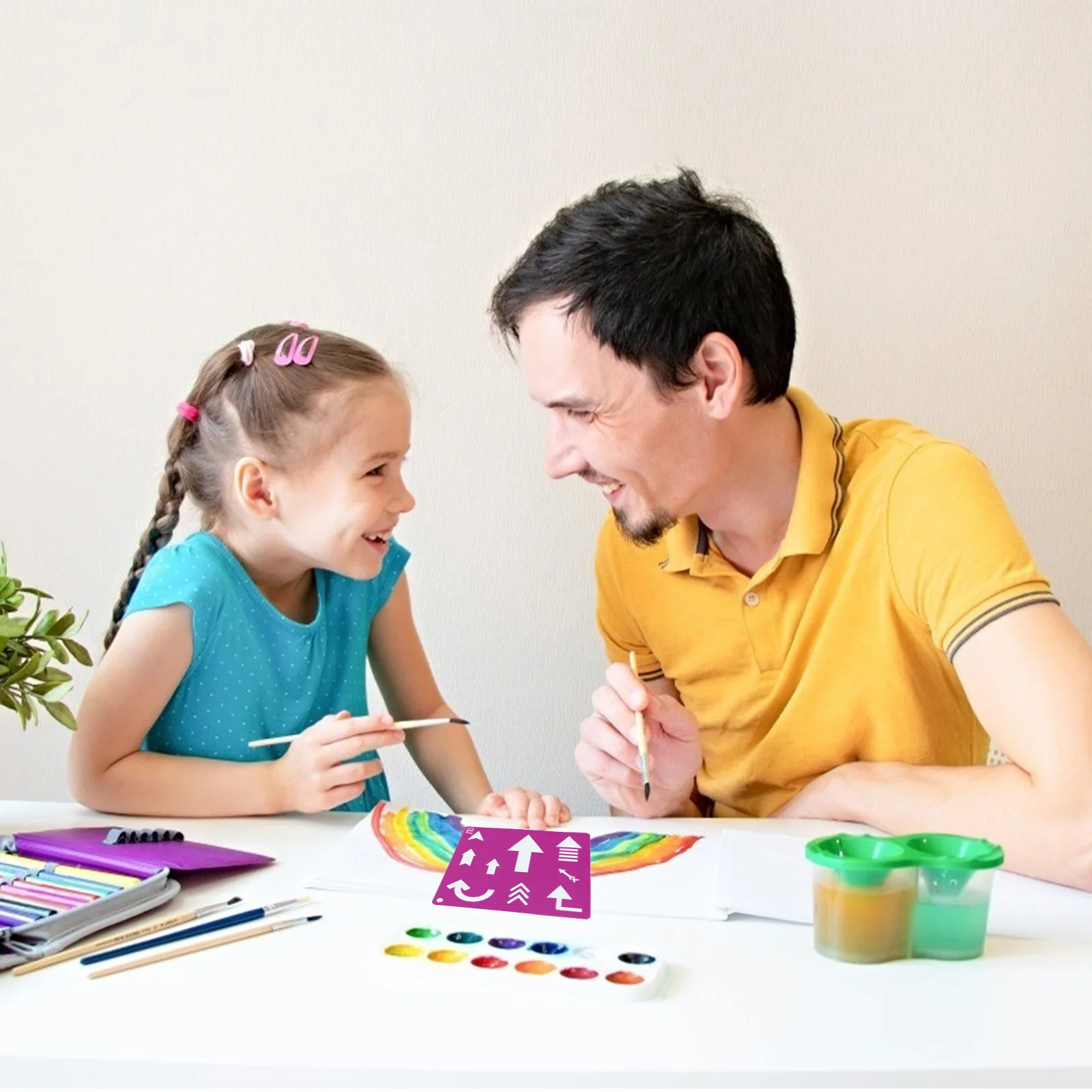 مجموعة واحدة من استنسل الشكل الهندسي، قوالب رسم متينة للاستخدام على المدى الطويل في المشاريع الفنية، استنسل الشكل الهندسي #3