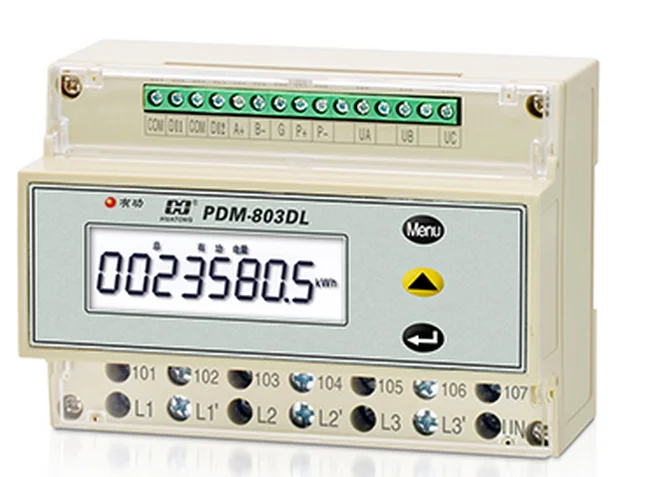 DIN Rail RS485 or LoRaWAN communication three phase current and voltage power meter