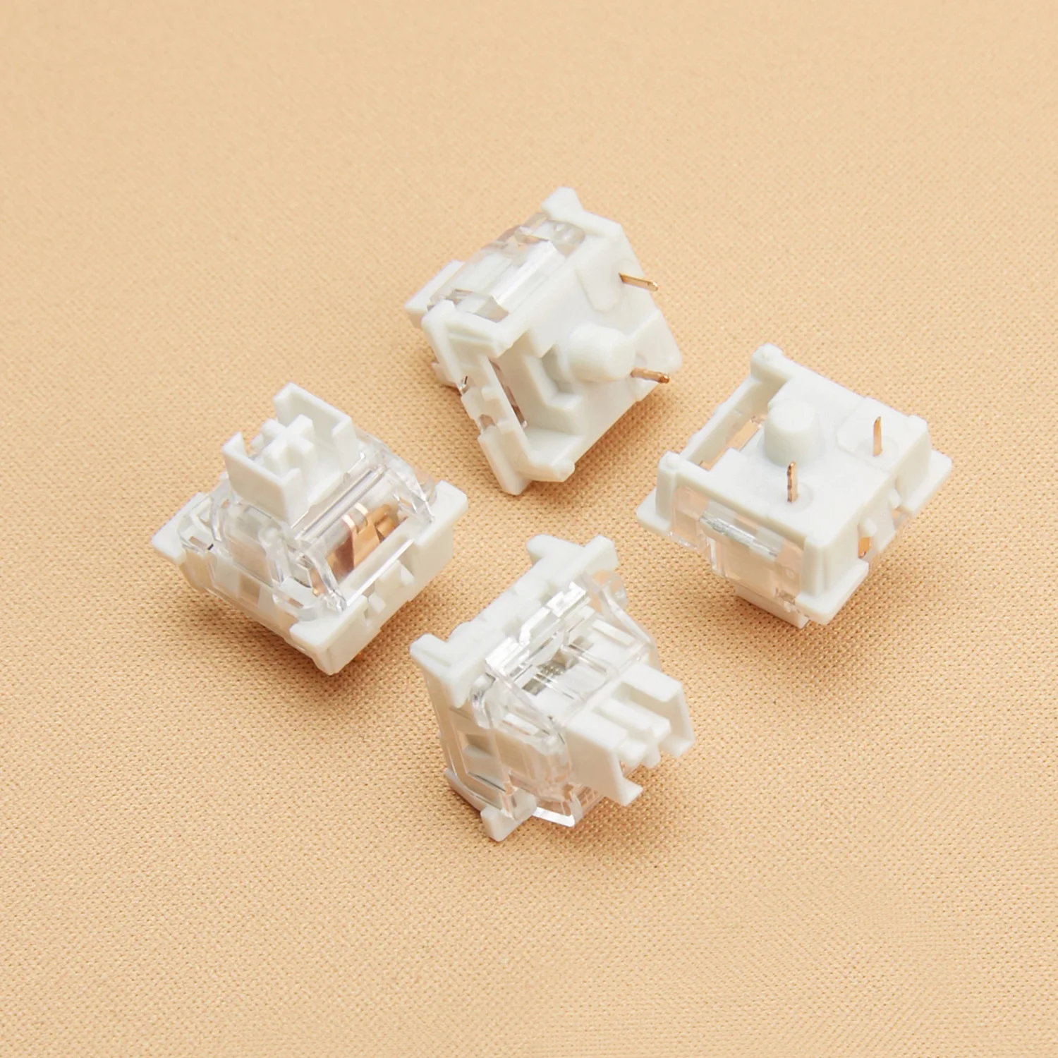 

YUNZII Milk Custom Mechanical Keyboard Switches, Pre Lubed 3 Pins Linear Switch with POM Stem, Transparent Housing, 35Pcs/Pack