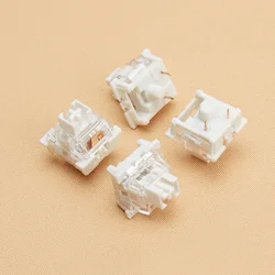 YUNZII Milk Custom Mechanical Keyboard Switches, Pre Lubed 3 Pins Linear Switch with POM Stem, Transparent Housing, 35Pcs/Pack