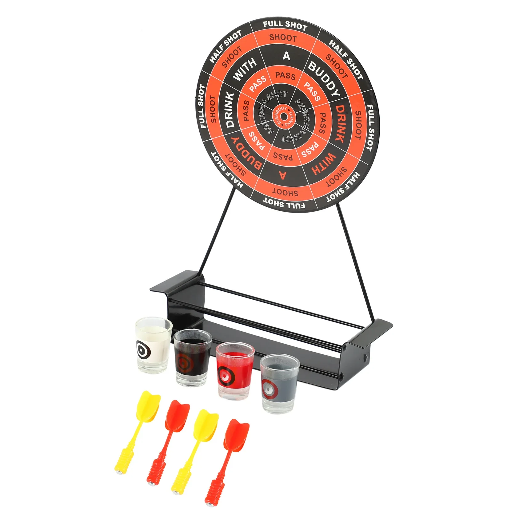 Mini Shot Games Roulette Bar Game With 4 Glass Cups And 1 Target Rack Novelty Gifts