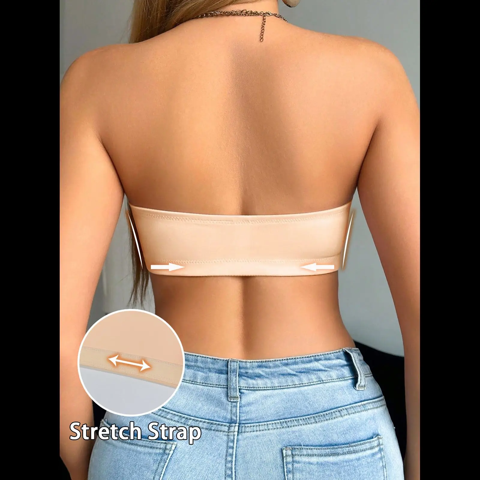 Sujetadores sin aros sin tirantes para mujer, 2 uds., cobertura completa, suave, ligero, elástico, informal, Push Up, Bralette Convertible