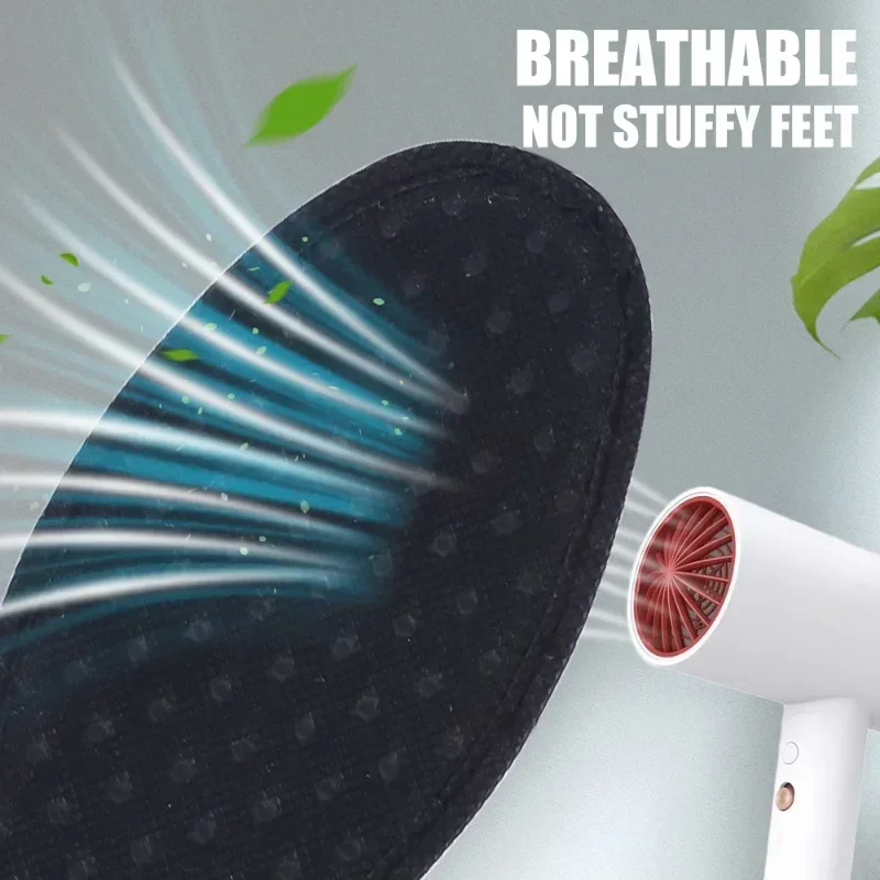 ใหม่ถ่านไม้ไผ่ระงับกลิ่นกาย Insoles ตาข่าย Breathable ดูดซับเหงื่อรองเท้าผู้ชายกีฬาใส่น้ําหนักเบาพื้นรองเท้า