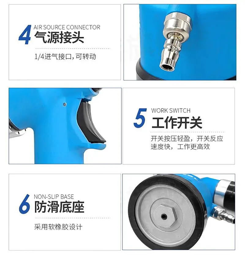 Automatic Pneumatic Riveting Nut Gun Industrial Grade Riveting Gun M3-M12 Stainless Steel Nut Pneumatic Riveting Gun