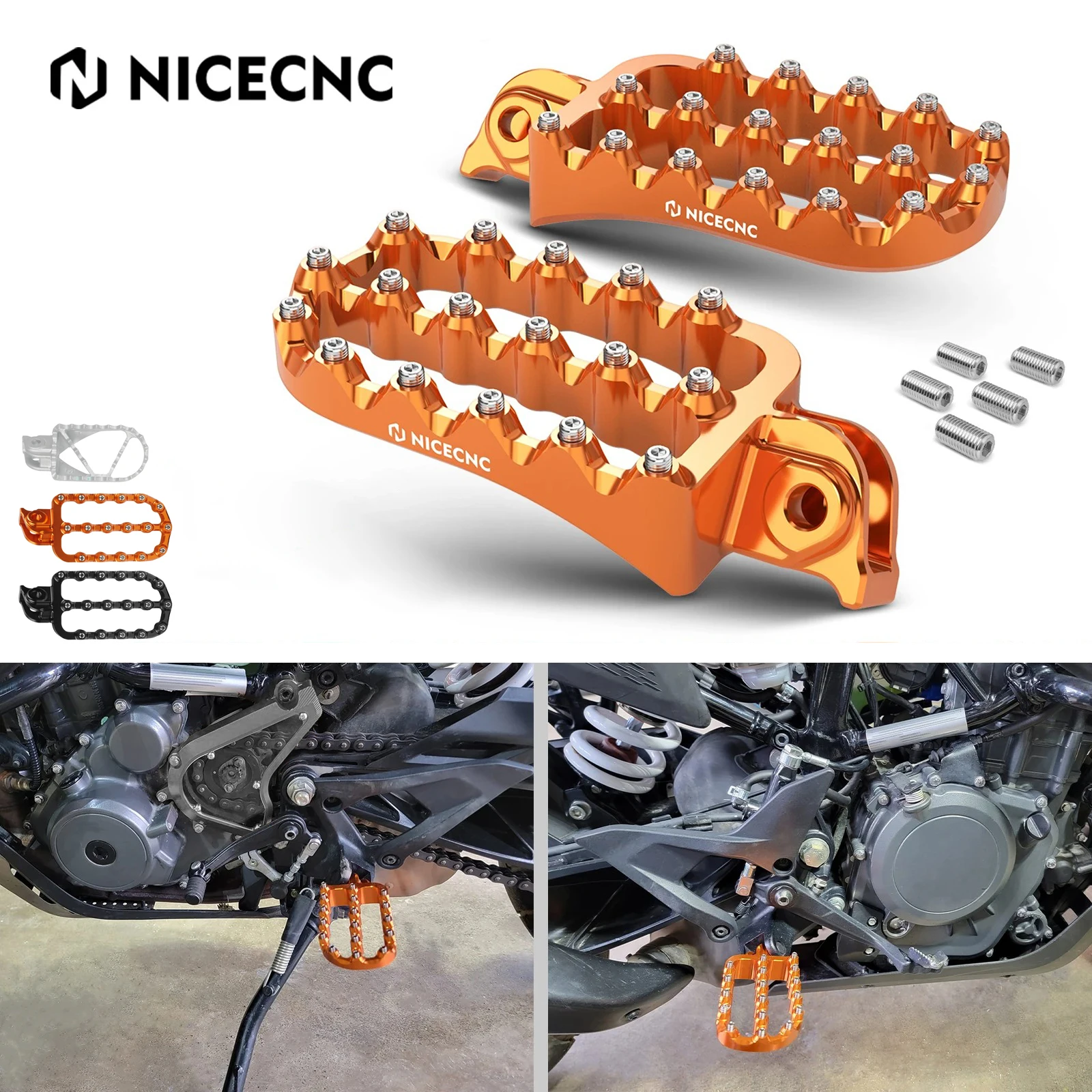 

Motorcycle Large Foot Pegs Widened Footpegs Footrests for KTM 390 Adventure 390 ADV 2020 2021 2022 2023 2024