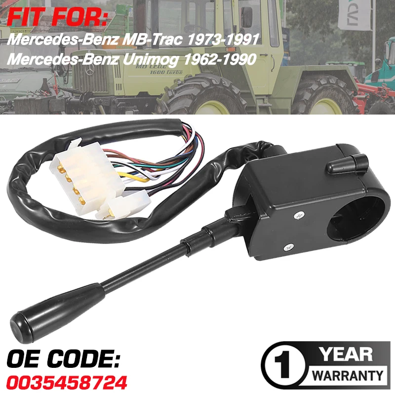 

Auto Headlight Steering Column Switch For Mercedes Benz MB Trac 1973-1991 1990 Mercedes Benz Unimog 1962-1990 0035458724 201043