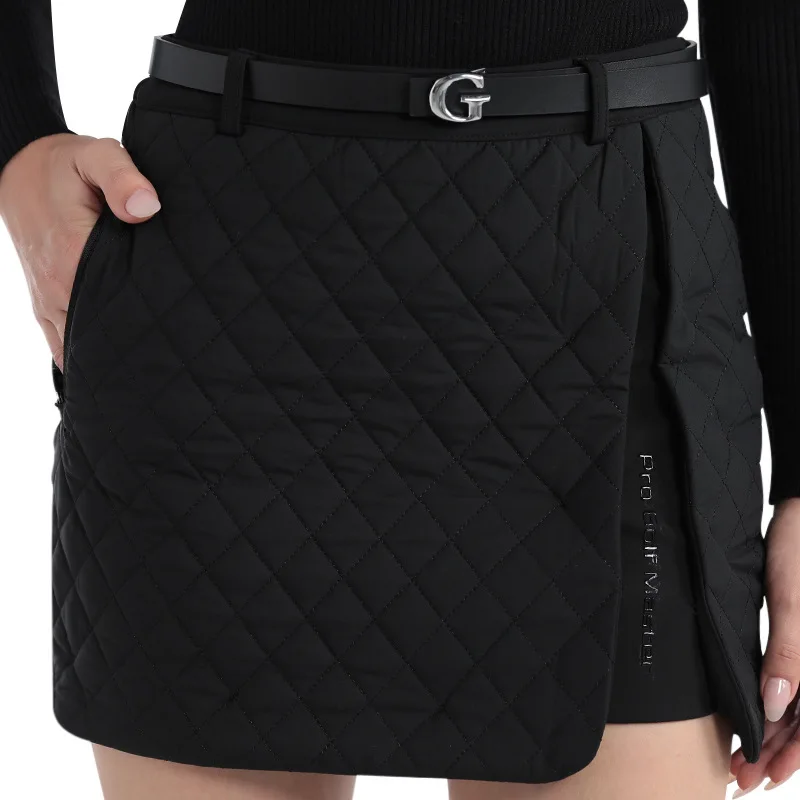 Pgm Winter Golf Wear Women Thicken Sports Hot Skirts High Waist Warm Slim Tennis Skorts Ladies Fashion Pencil Culottes