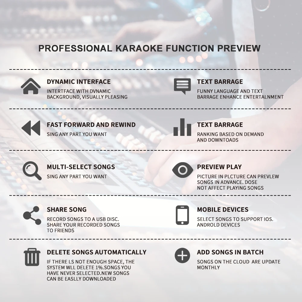 ZJZ 19.5 بوصة المهنية الأسرة KTV كاريوكي أغنية نظام الكاريوكي آلة مشغل فيديو الحفلات #4