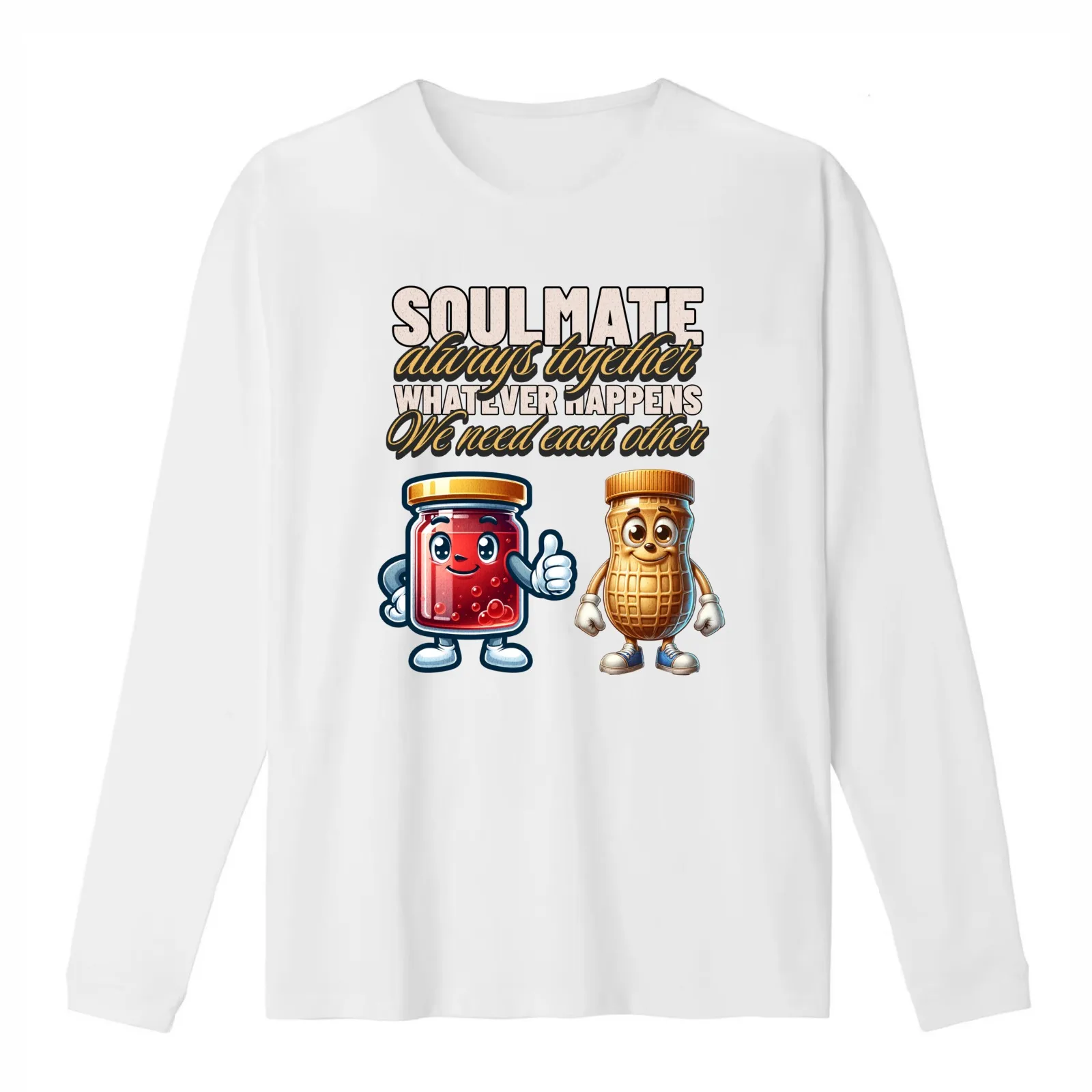 Soulmate Peanut Butter and Jelly T-Shirt Summer Casual Cotton Tee Oversized Streetwear Tops Vintage Graphic Print