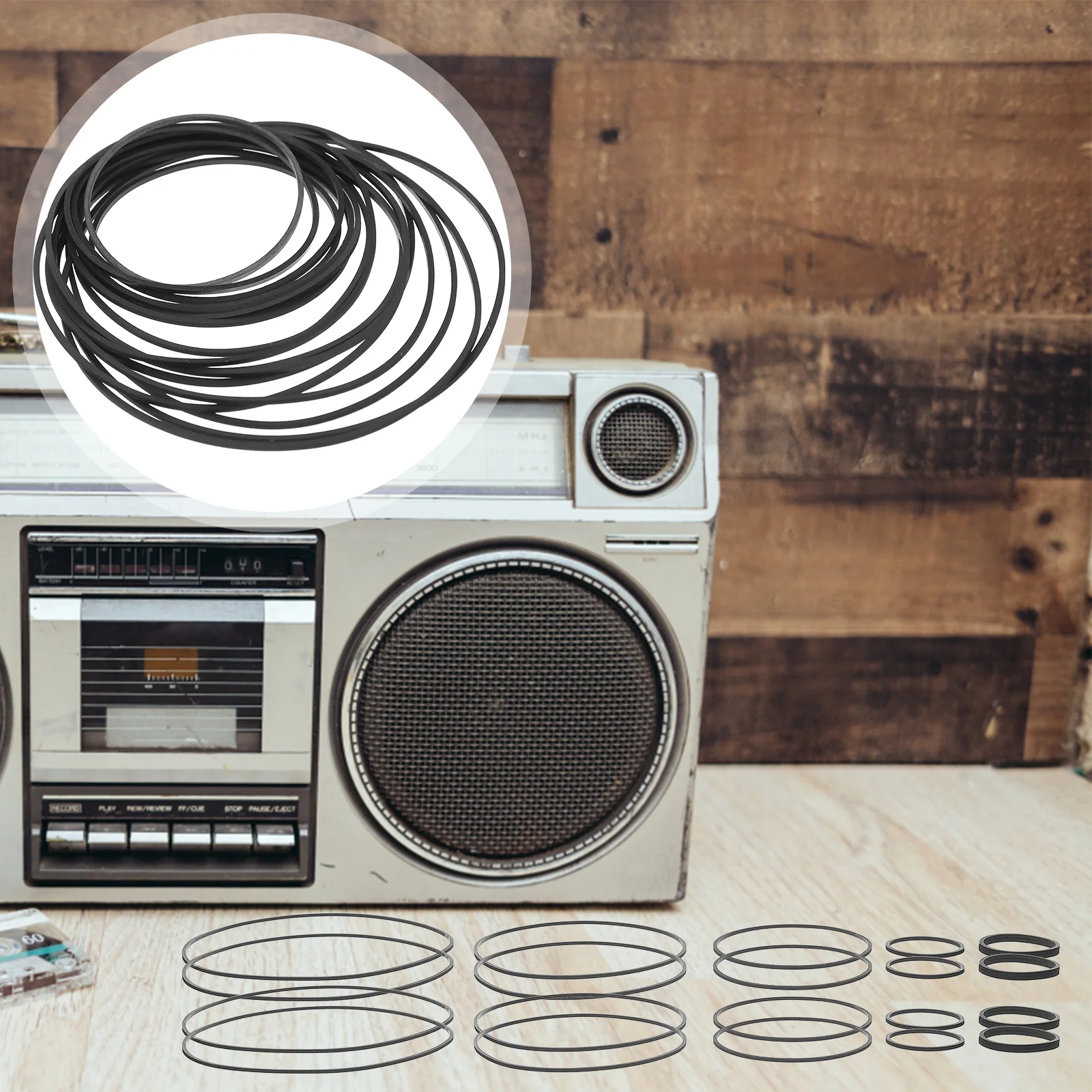 

Tape Recorder Belts 50pcs 1mm Cassette Drive Belt Replacement for Player Repair Square and Flat Type