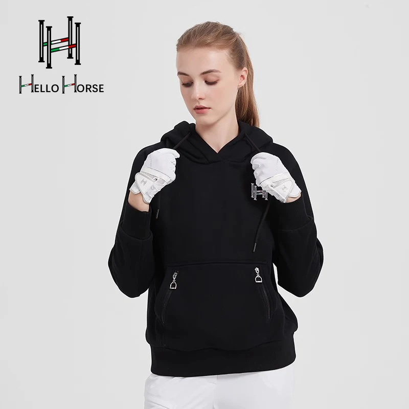 مرحبا الحصان الفروسية الرياضة مقنعين البلوز ركوب دعوى الصوف مبطنة سترة بأكمام طويلة بسيطة الدافئة فارس المعدات تسخير