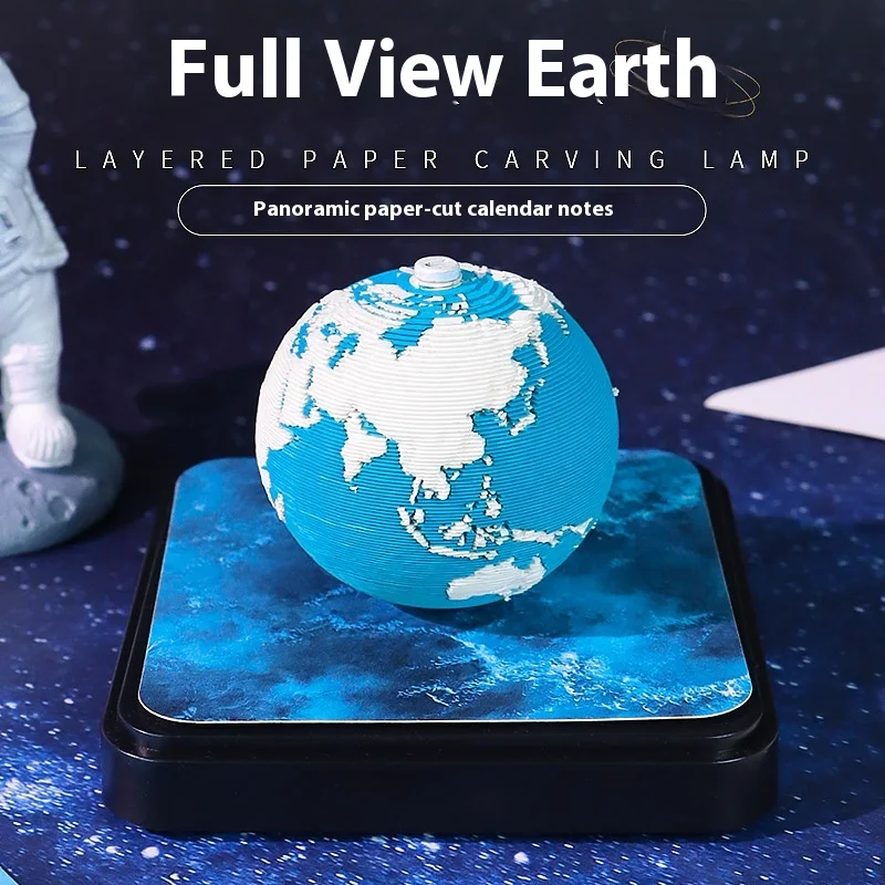 Calendario de Adviento 3d 2026, Bloc de notas, modelo panorámico de tierra, notas adhesivas con luz, decoración de escritorio de oficina, Calendario 2026 para volver a la escuela