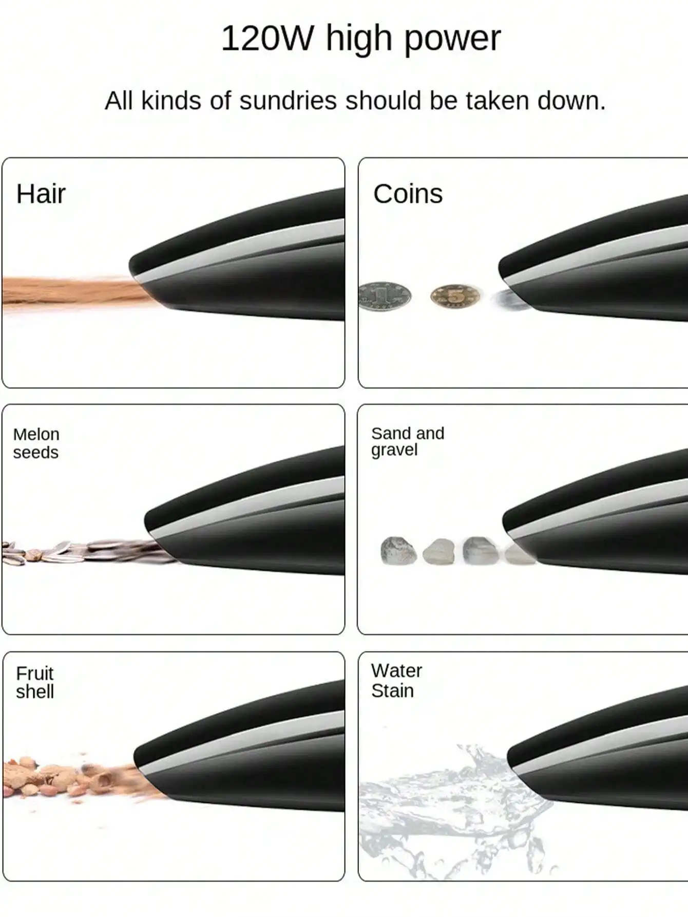 Автомобильный пылесос 5000 мбар, мощность сильного всасывания, сухой/влажный двойной бытовой беспроводной мини-пылесос