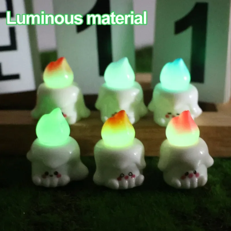 Luminous Cute Candle Baby Ornaments Desk Decoration Crafts Miniature Statue Kawaii DIY Home Decoration Accessories Car Gifts