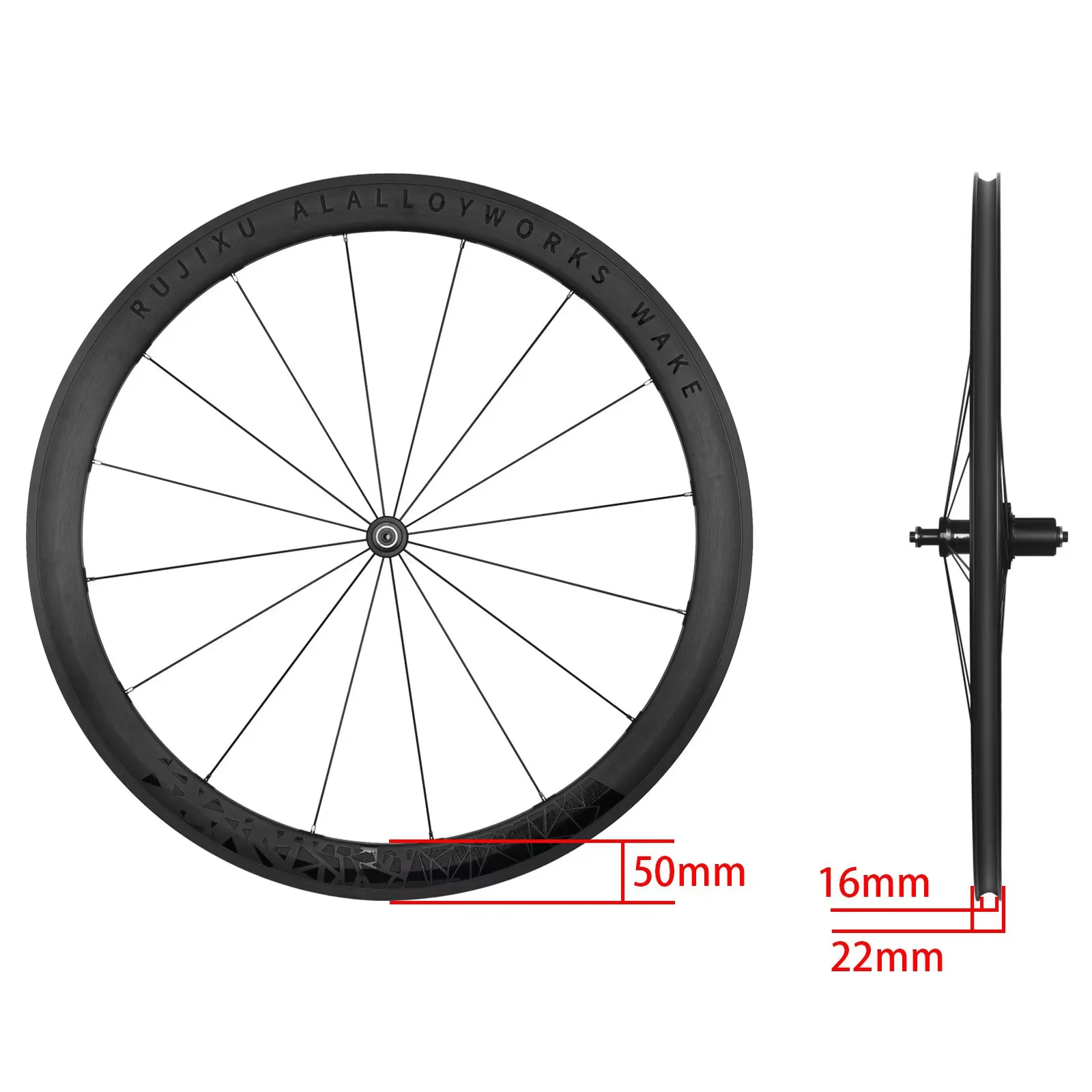 RUJIXU 700C Road Wheelset 6 Pawls Loud Engagement Ratchet Hub 30/40/50mm Deep Rim Aero 2:1 Lacing Pattern V/Caliper Rim Brake