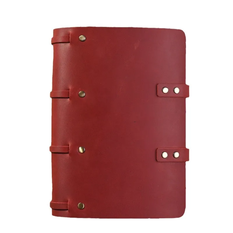 Cowhide Crazy Horse Leather Handheld Ledger Simple Notebook Creative Travel Diary A5 Loose Leaf Notebook No Insert Bag