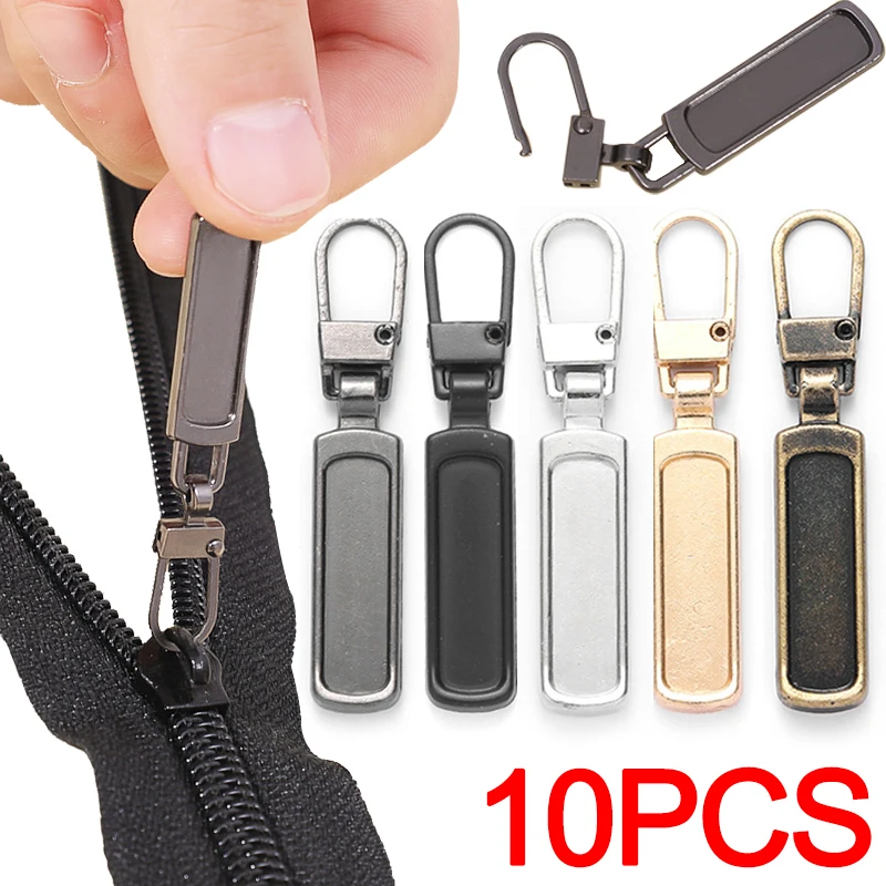 Detachable Zipper Puller Replacement Metal Zipper Head Instant Repair Kit Luggage Purses Handbag Zipper Slider DIY Sewing Craft