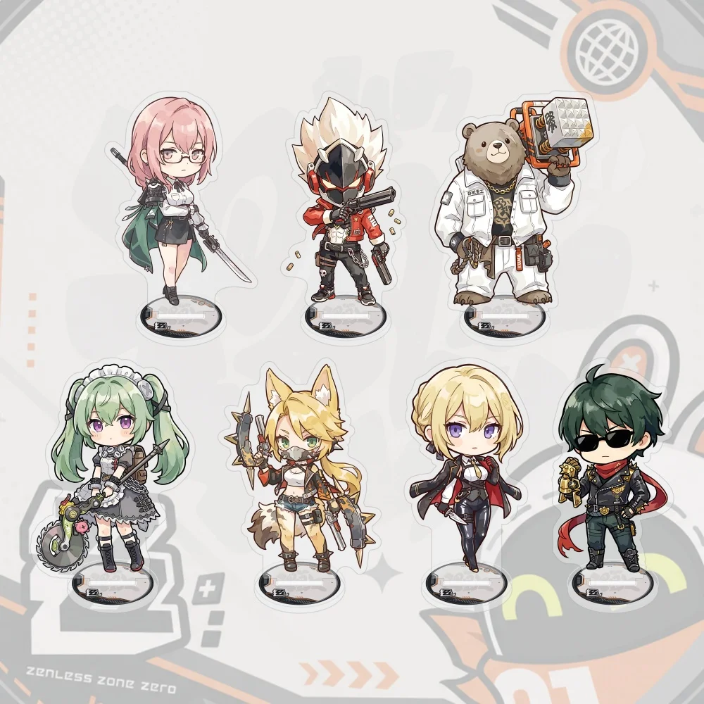 Zenless Zone Zero Acrylic Standee Ellen Joe Jane Doe Miyabi 10cm Cute Game Figure Chibi Desktop Model Plate Cosplay Keychain