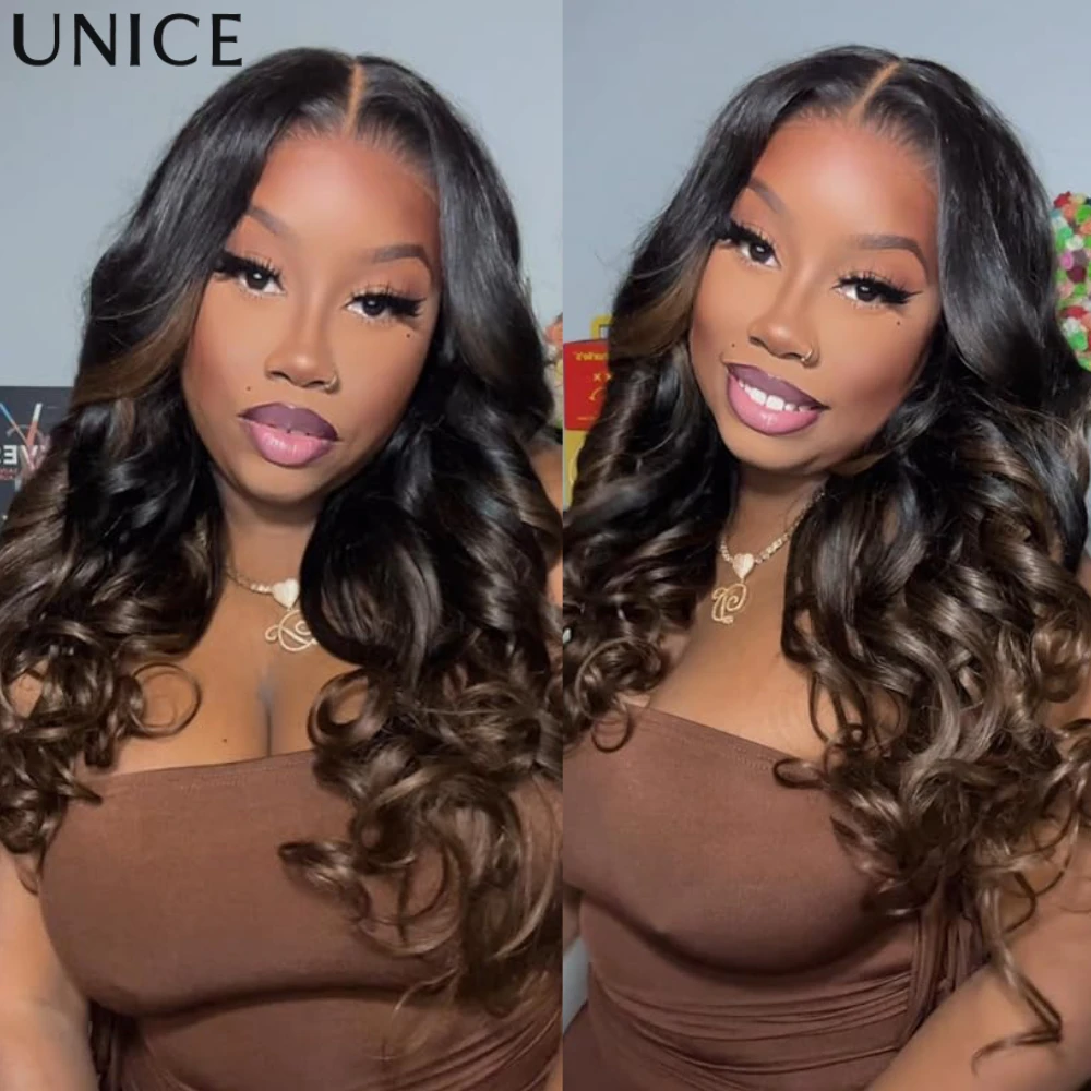 UNice Chestnut Brown Ombre Body Wave Bundles 1 3PCS/lot 100% Human Hair Bundles Quick Weaves Sew In Bundles Hair Extensions